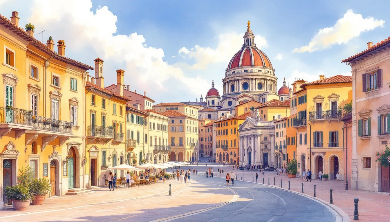 An image of a historic city in Italy, with beautiful architecture and a rich cultural atmosphere.