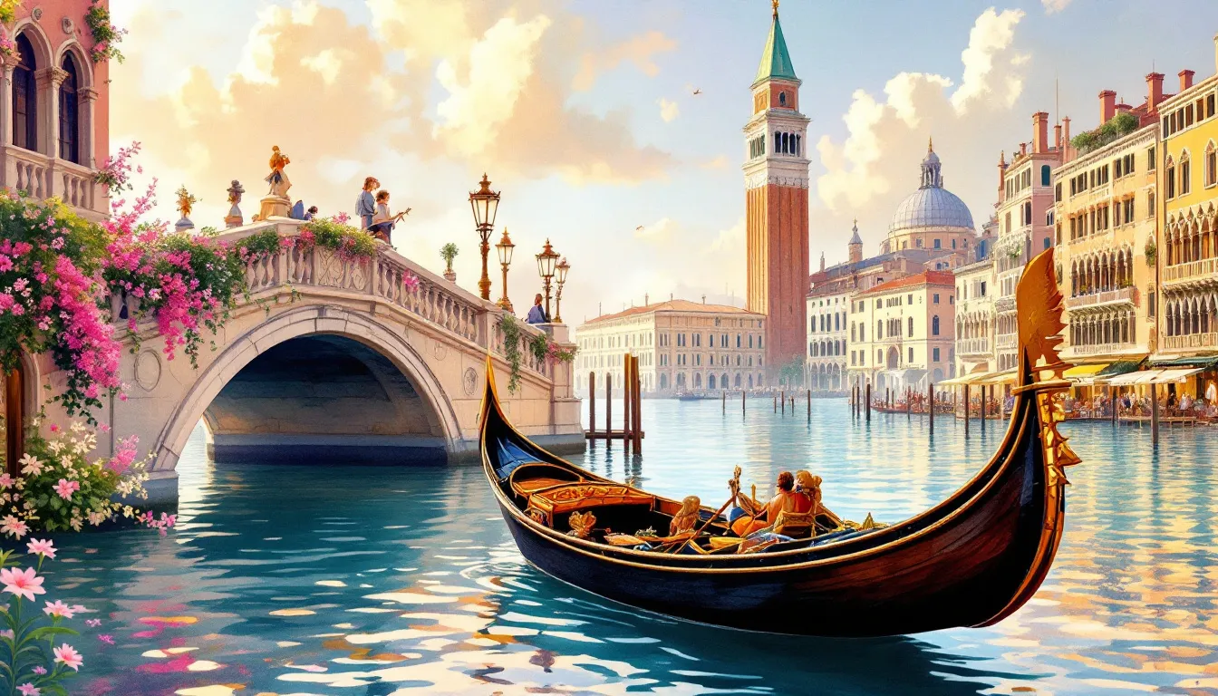 A romantic view of Venice's canals, perfect for experiencing the city's old world charm.
